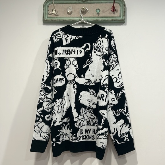 Dolls Kill Rugrats thinking too much knit nostalgia graphic sweater medium/large - Picture 6 of 6